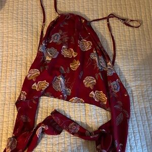 Burgundy Floral Tank Top